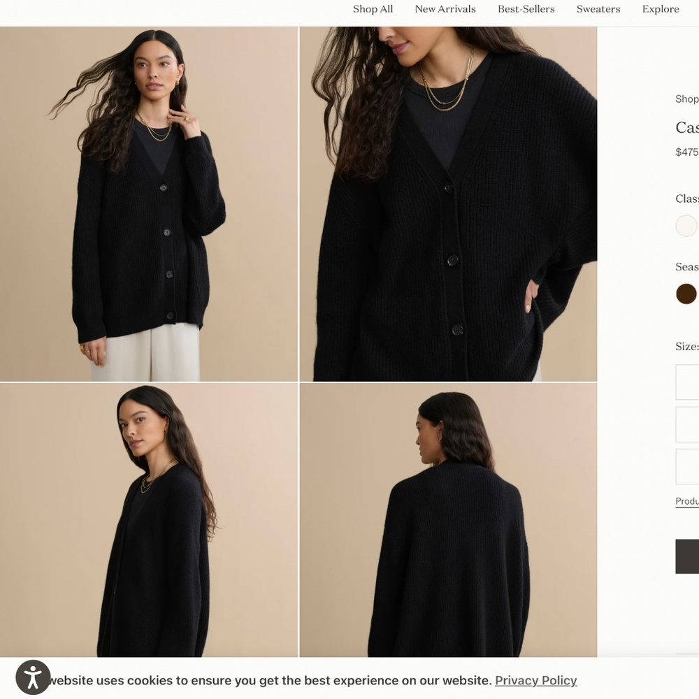 JENNI KAYNE CASHMERE COCOON CARDIGAN NWOT